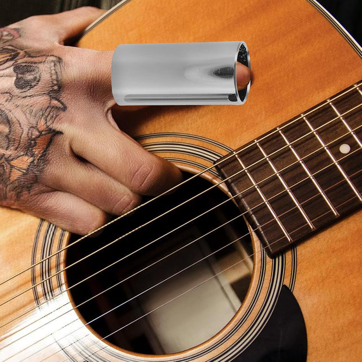 4 Piece Guitar Slides Stainless Steel for Acoustic and Electric