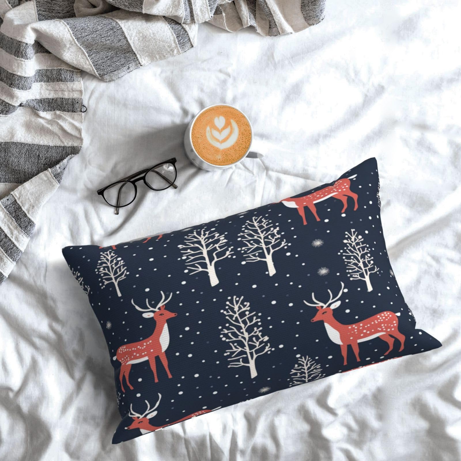 Funda Cojin 60x90cm Fundas Cojines Árbol de Navidad 2 Piezas, Nieve Cojines Decorativos, Fundas de Cojines, Lumbar Fundas Cojines Sofa Funda de Almohada, Sala de Estar Dormitorio Decoracion Hogar,S291