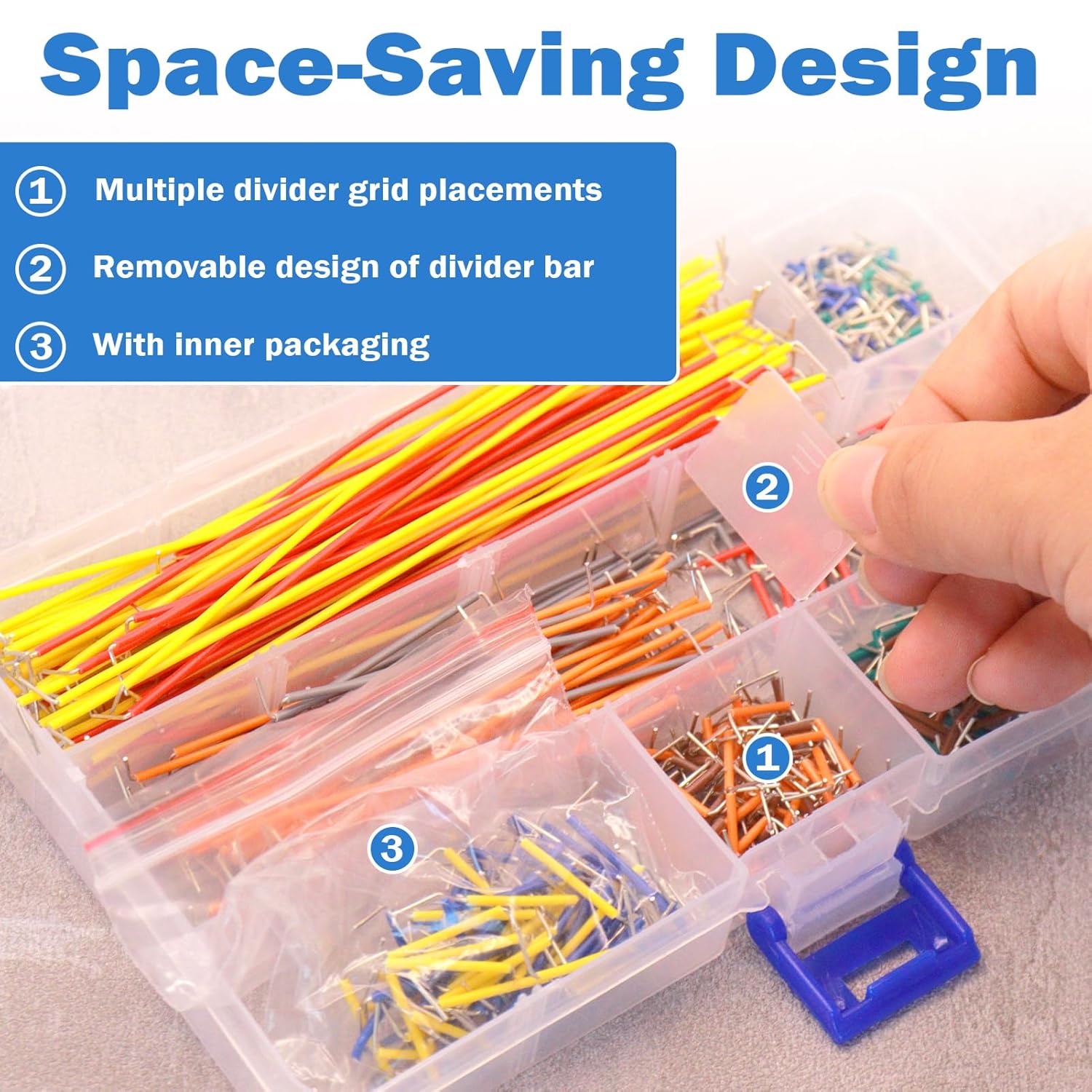 560pcs Breadboard Jumper Wires Kit - Preformed Wires (14 Lengths + 40 Each) with Precision Tweezer for Electrical DIY Experiments, Jumper Wires Male to Male 2 mm/0.08in-125 mm/4.9in