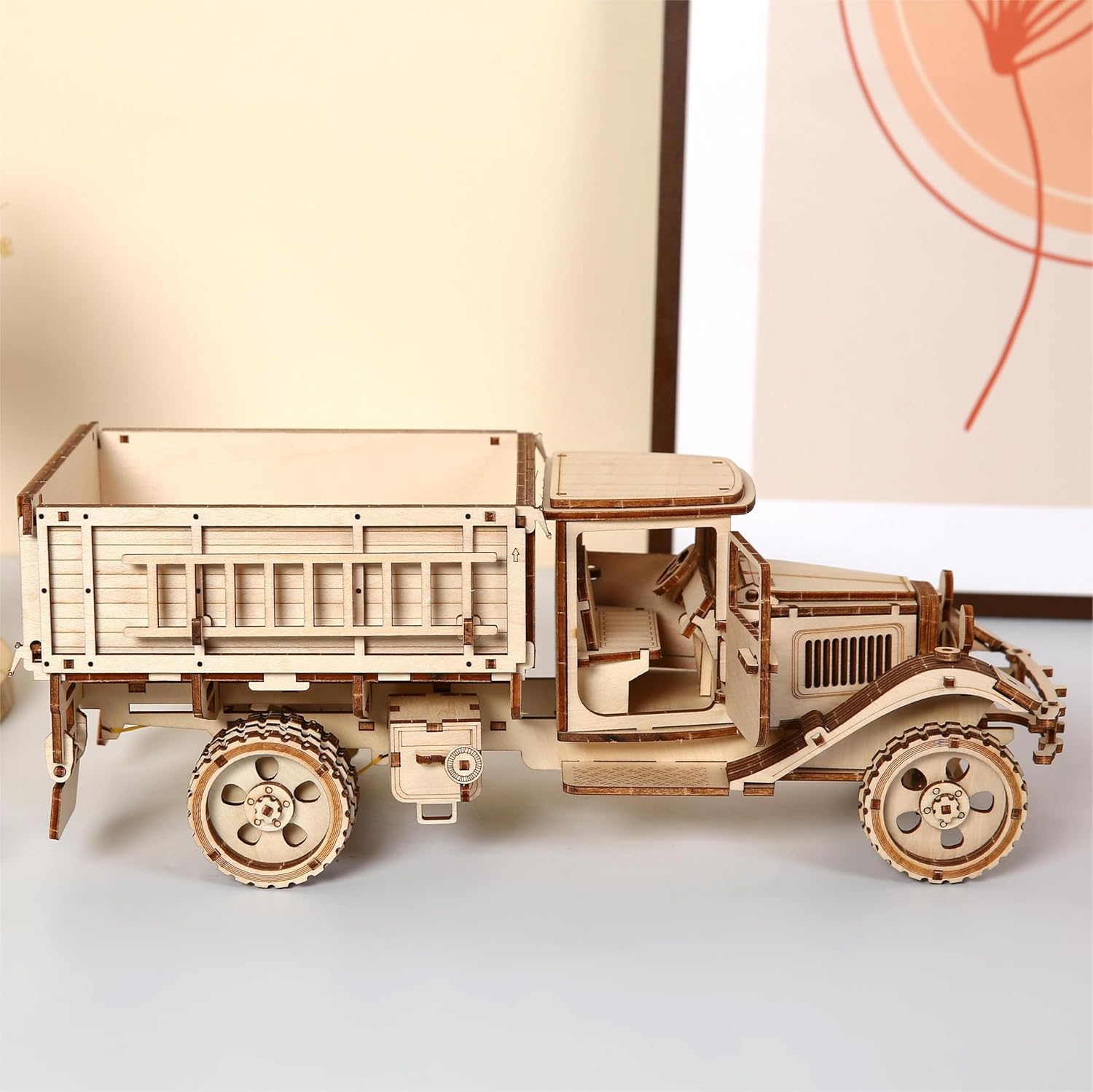3D Wooden Truck Puzzle, 3D Wooden Puzzle for Adults, DIY Assembly Mechanical Truck Building Kit, Handicraft Wood Car Craft, Birthday for Hobbyist Collectors Family Women Men Age 14+, 246 pcs - Image 4