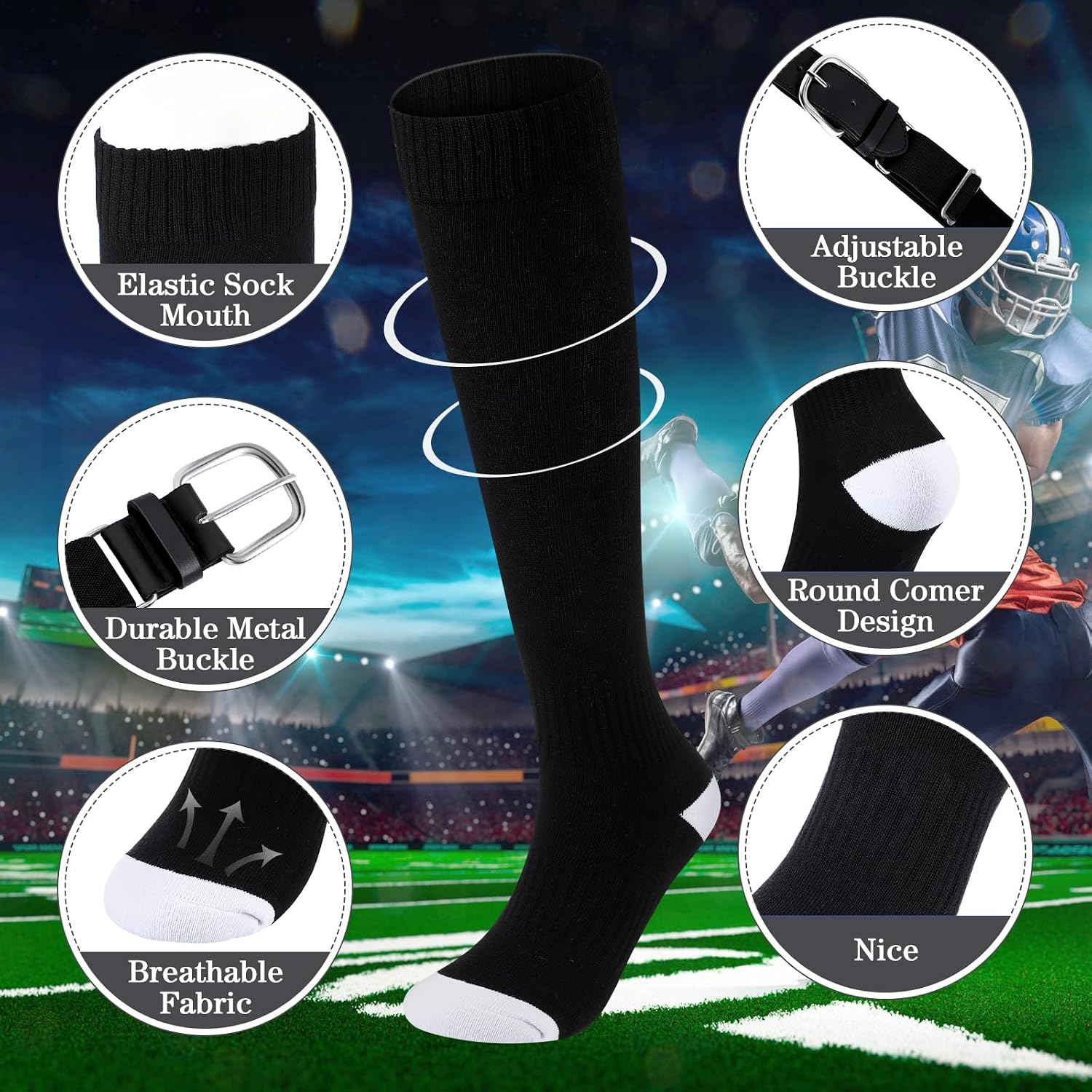 Haysandy Baseball or Softball Sock and Belt Combo Set