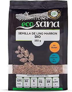 Drasanvi ECOSANA SEMILLA LINO MARRÓN CERTIFICADO BIO by - Fuente de Omega 3 - VEGANO - SIN GLUTEN - 250g