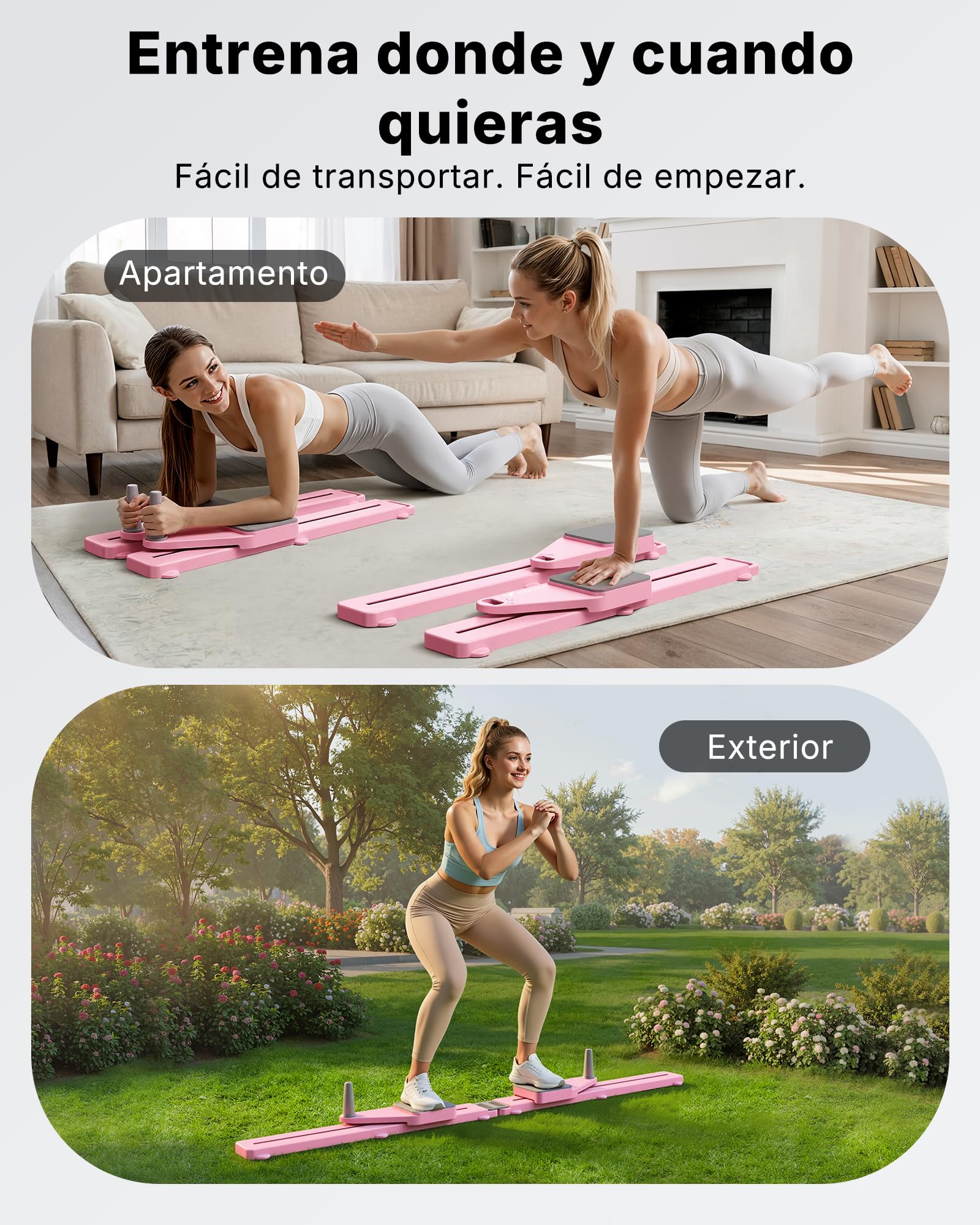 MERACH Pilates Reformer - Tabla Pilate Tabla Pilates Multifuncional con 120KG Plegable, Mini Pilate Reformer para Abdominales, Brazos Y Piernas, Tabla De Pilates En Casa Silenciar