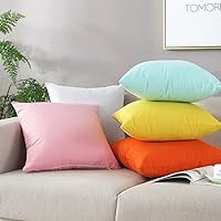 Vista 3 de TAOSON - Funda de cojín cuadrada de lona de algodón con cierre de cremallera oculto, disponible varios