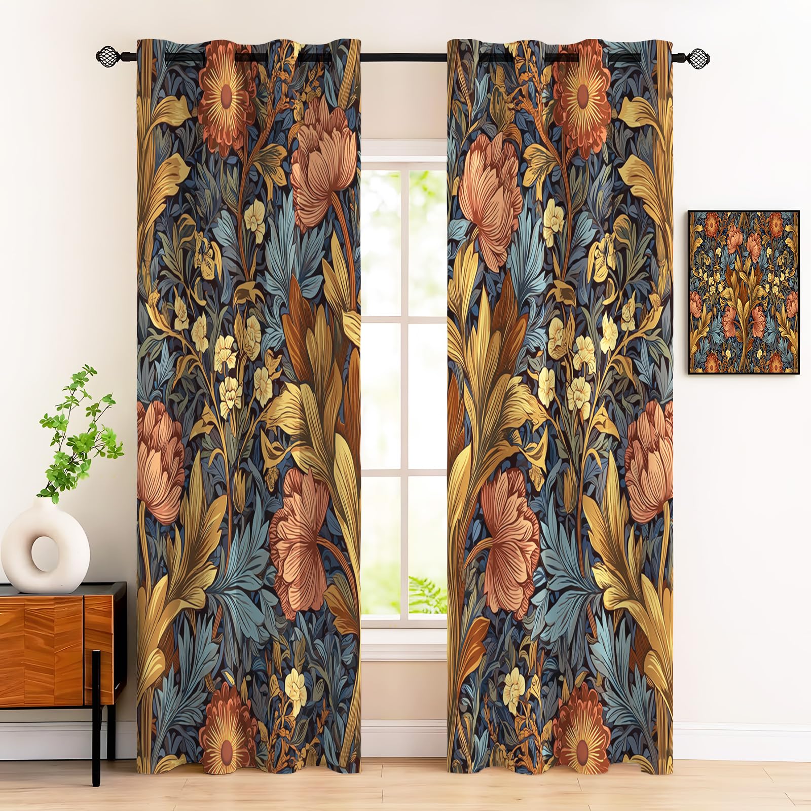 Rideau occultant motif fleurs pour bloquer la lumière de la chambre