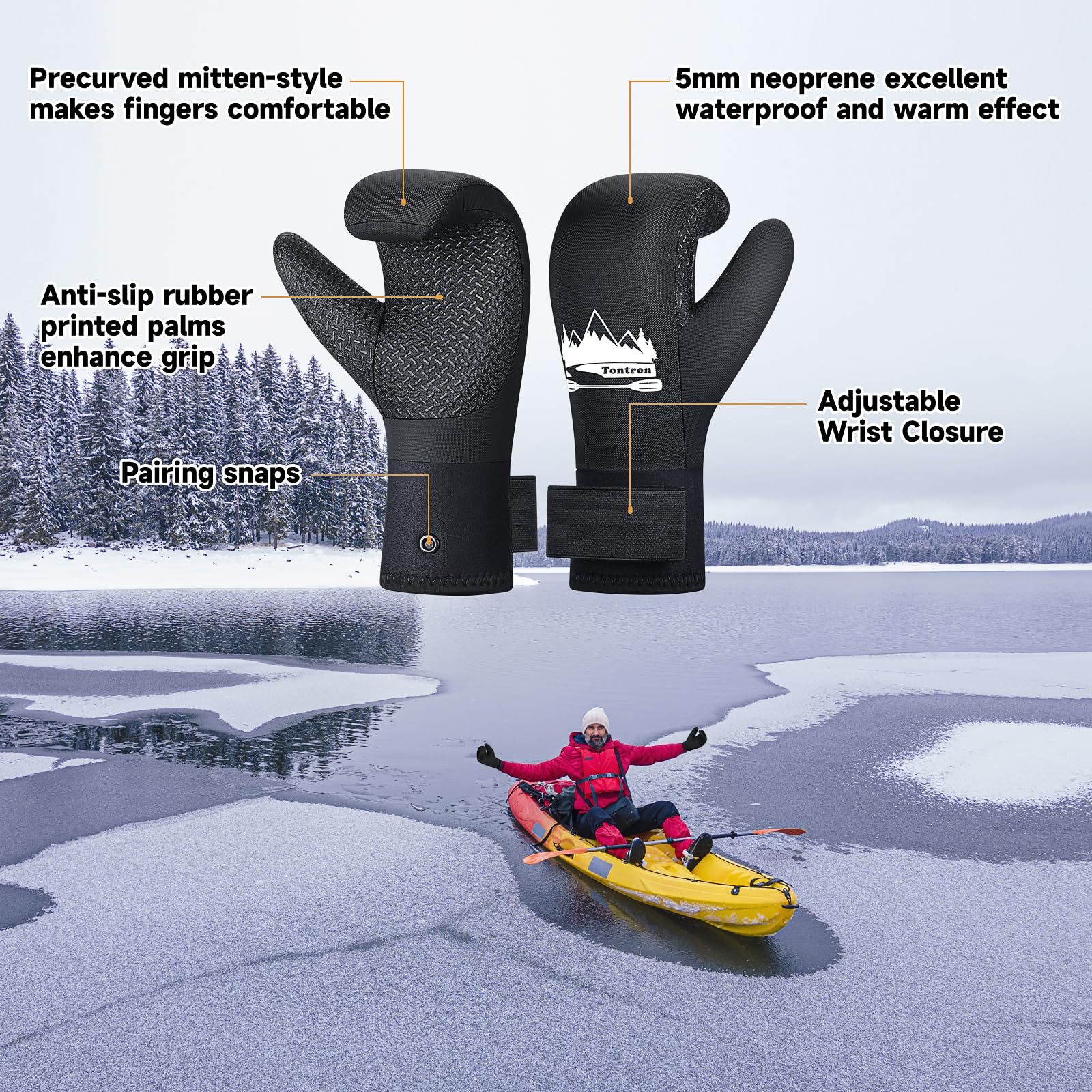 Tontron 3 mm Neopren-Paddel-Kajak-Handschuhe