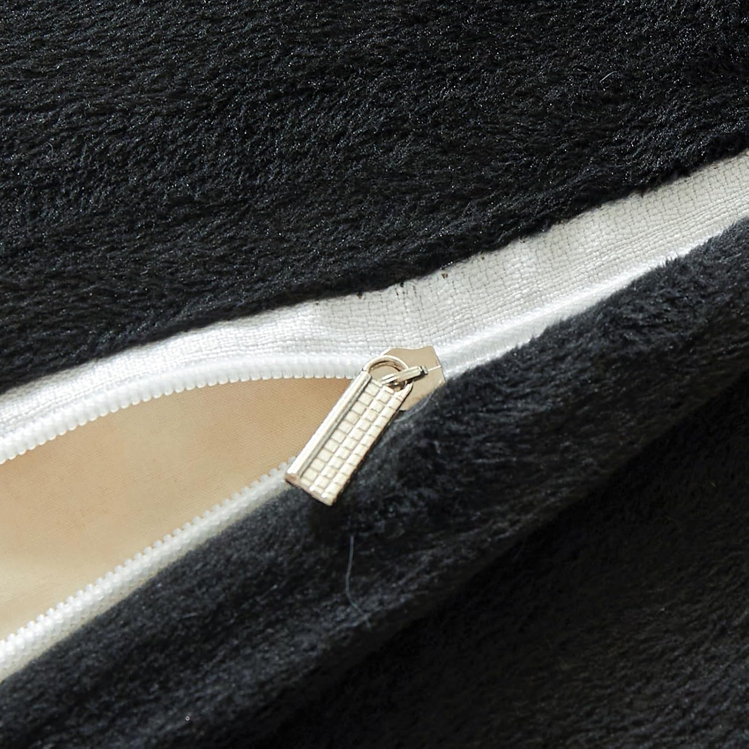 Black Faux Fur Pillow Covers, Fuzzy Fluffy Plush Furry Shaggy Pillow Cases for Bedroom décor, Soft Black Pillow Covers 26"x20" with Zipper Closure, Decorative Set of 2 - Image 7