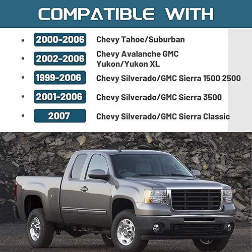 Miniatura 2 de KUAFU Cubierta de tablero compatible con Chevy TahoeSuburbanSilveradoAvalanche GMC YukonSierra 1500 2500 3500 1999-2007, tapa de cubierta