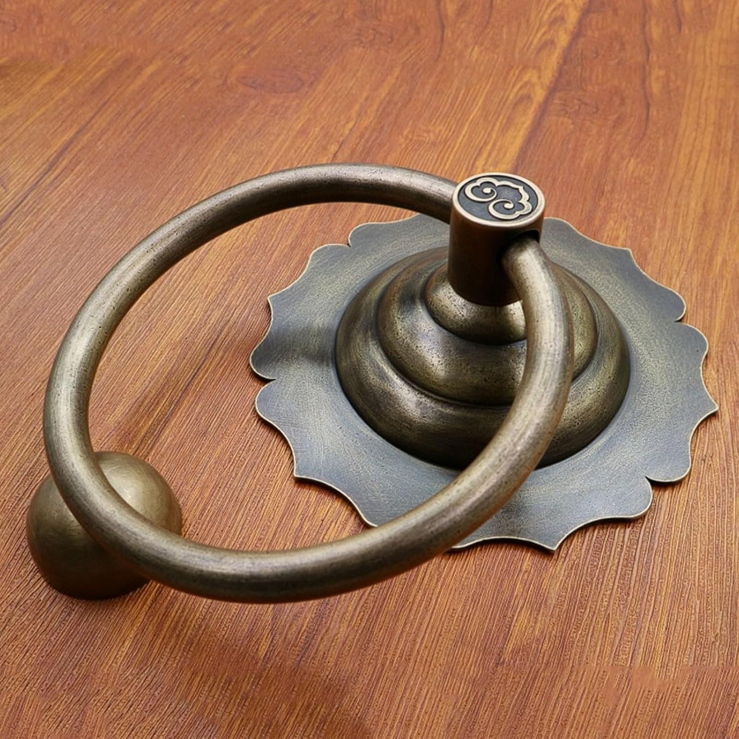 Antique Chinese Style Solid Brass Door Ring, Surface Mount Retro Handle, Round Pull Ring Heavy Duty Handle