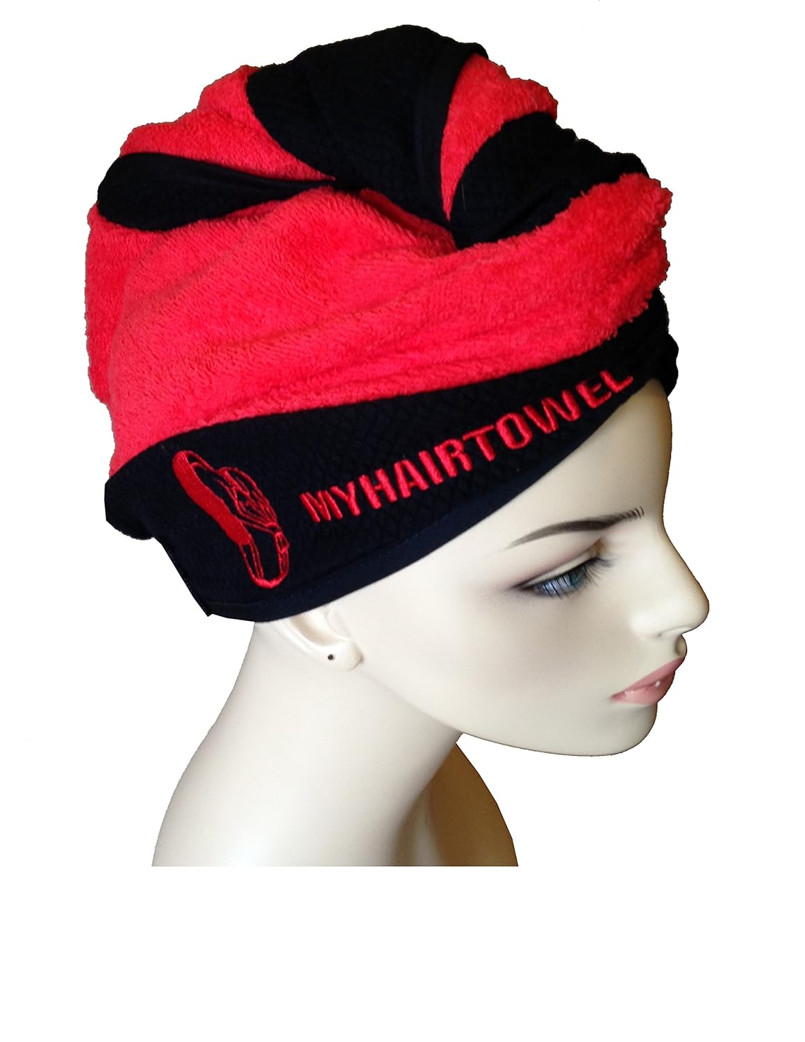 Hair Towel Wrap Turban Twist, NEW 2018 Design, Super Absorbent, 100% Cotton, Anti-Frizz, Fast Drying, Firm Fit Elastic Band, For Long Short Curly Wavy Thin - ALL Hair Types & Texture (Blue) : Beauty & Personal Care