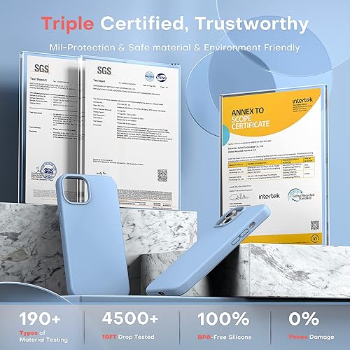 Miniatura 6 de TOCOL Funda 5 en 1 para iPhone 14 con 2 protectores de pantalla  2 protectores de lente de cámara funda delgada de silicona líquida para iPhone 14