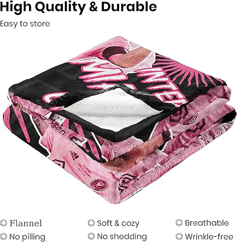 Miniatura 5 de Manta de franela ligera con estrellas de fútbol, acogedora y suave, manta de forro polar para fanáticos con aire acondicionado, 40 x 50 pulgadas