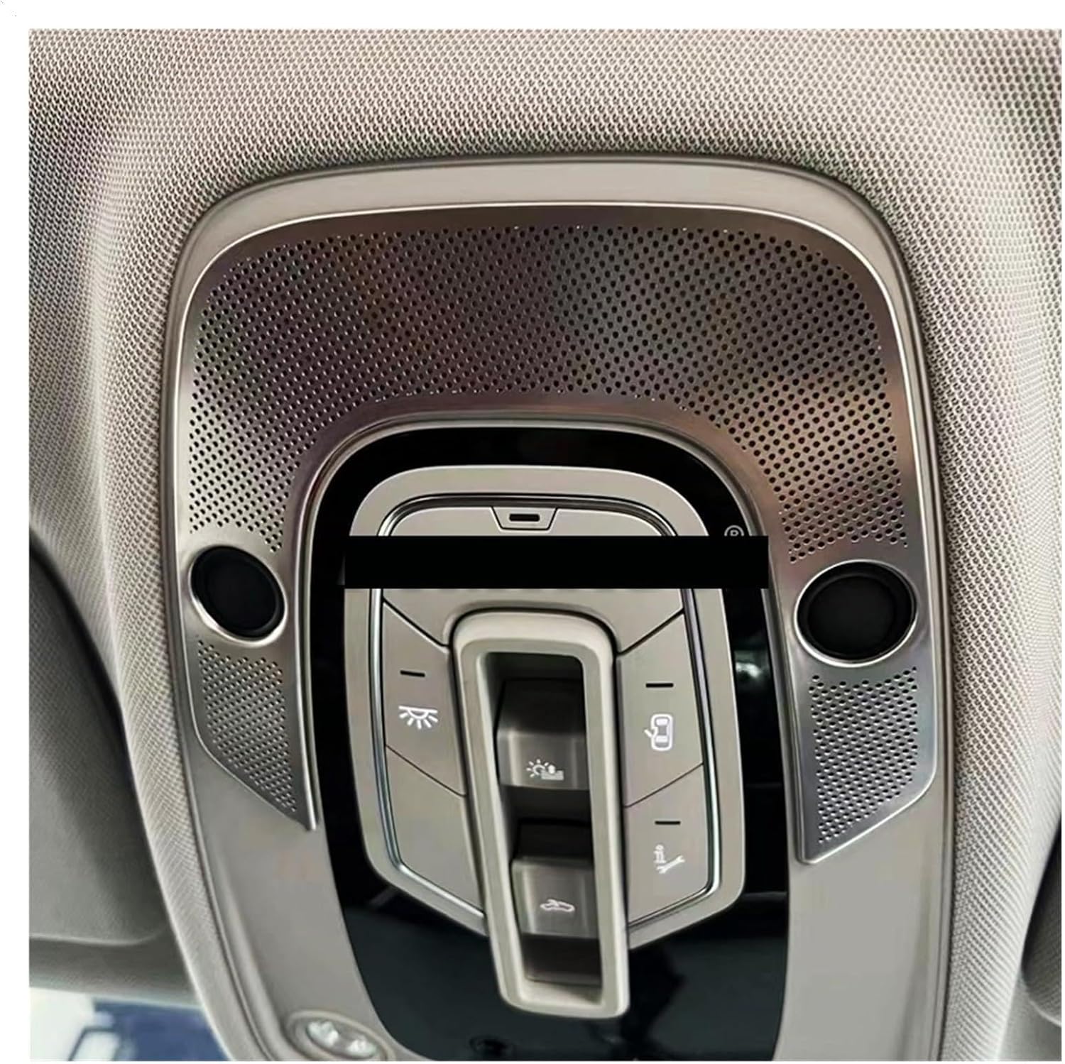 Fit for Audi Q8 2019 2020-2022 Car Door Audio Speaker Cover Loudspeaker Pad Trim Frame Sticker Stainless Steel Interior Accessories Door Audio Speaker Cover(B-Pillar)