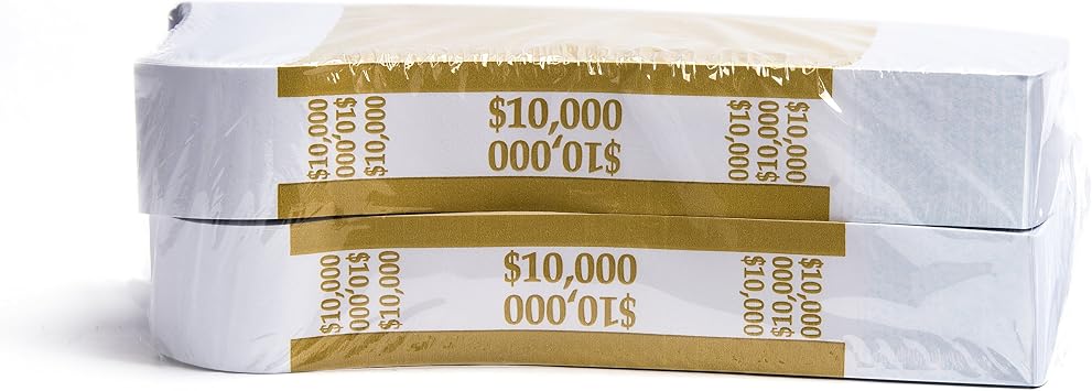 Barred ABA $10,000 Money Band Wrappers 2,000 Bands