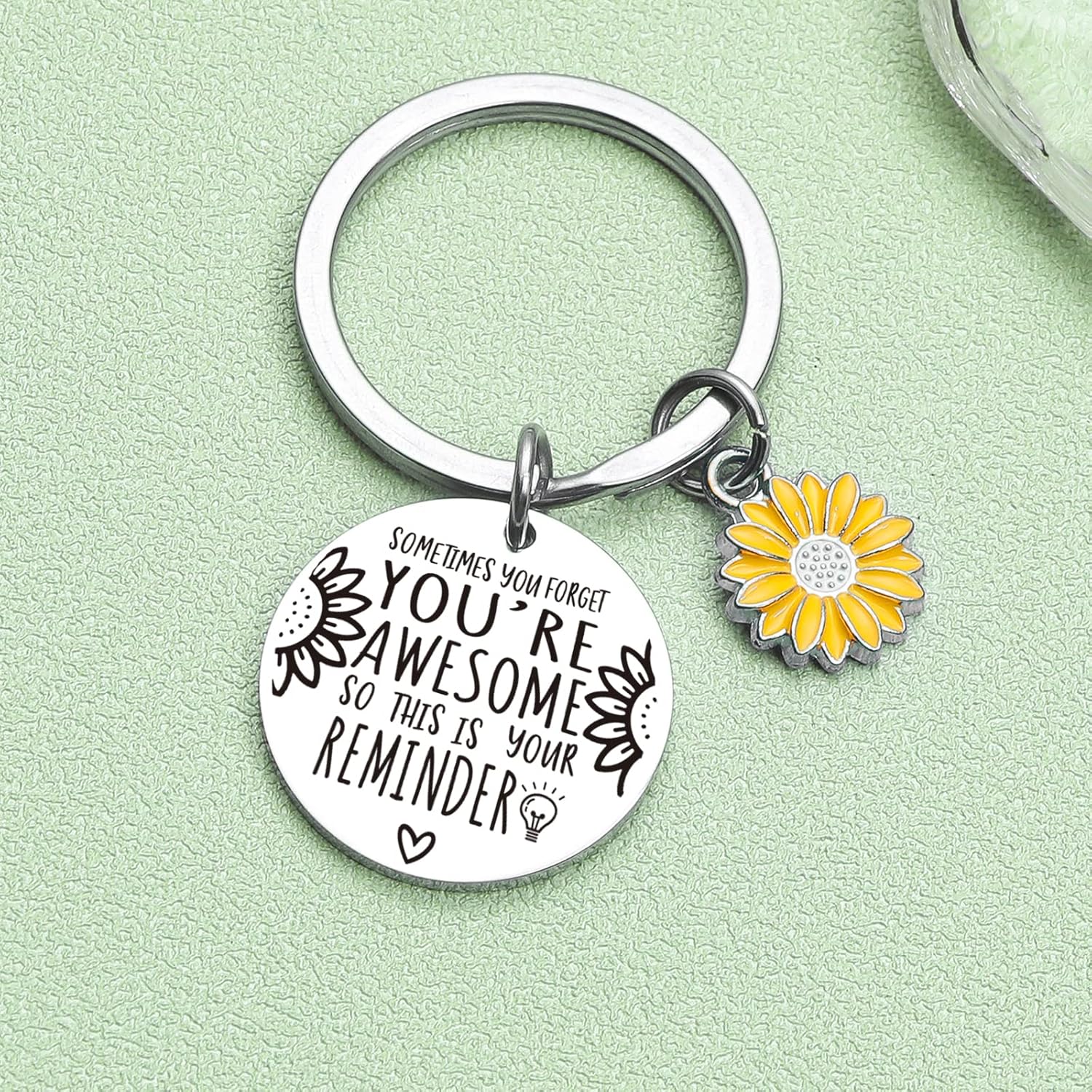Sunflower Keychains For Women Inspirational Key Chains Daily Reminder Gifts Motivational Keychain - Image 7