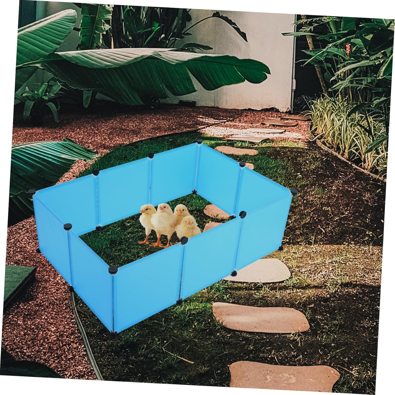 1Set Portable Rabbit Enclosure Small Animal Playpen for Chicks Ducks and Rabbits Easy Assembly Space Saving DIY Fence for Indoor Outdoor Use