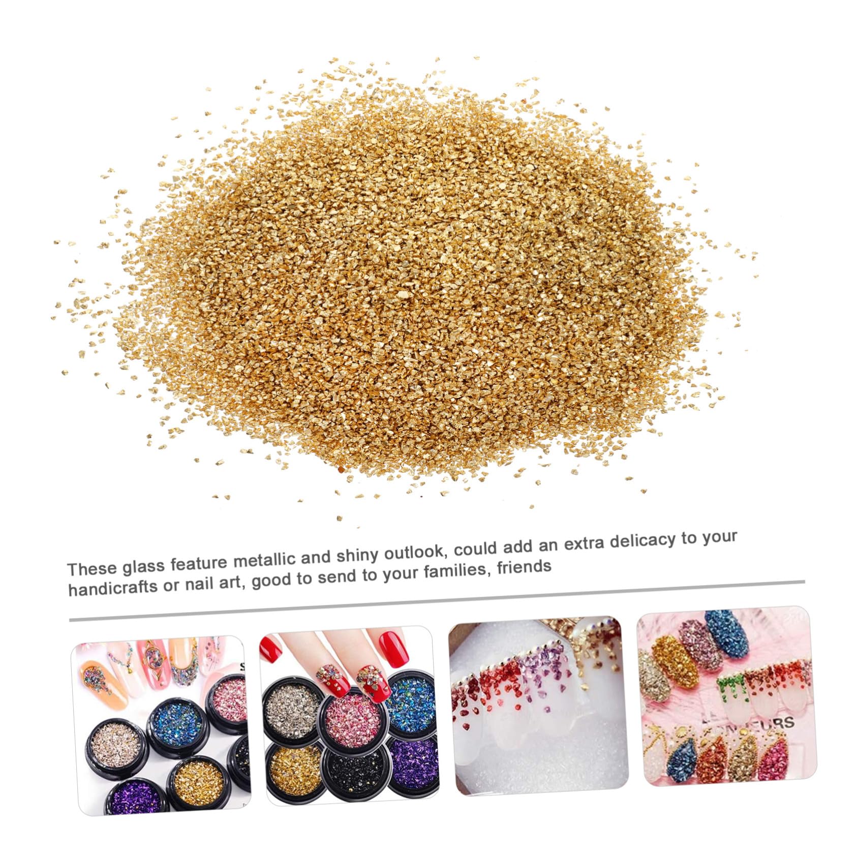 Anneome 500g Unregelmäßiger Glasbruch in 2mm Größe für Selbstgemacht Bastelarbeiten und Nagelkunst Metallic Glänzende Glassplitter als Dekoratives Material für Harzkunst