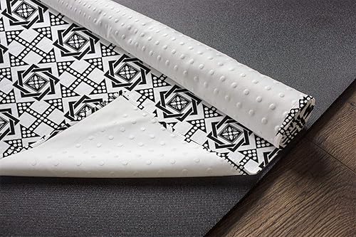 Miniatura 3 de Ambesonne Black and White Yoga Mat Towel, Celtic Star Pattern with Arrows with Polka Dots Floral Canonical Design, Non-Slip Sweat Absorbent Yoga