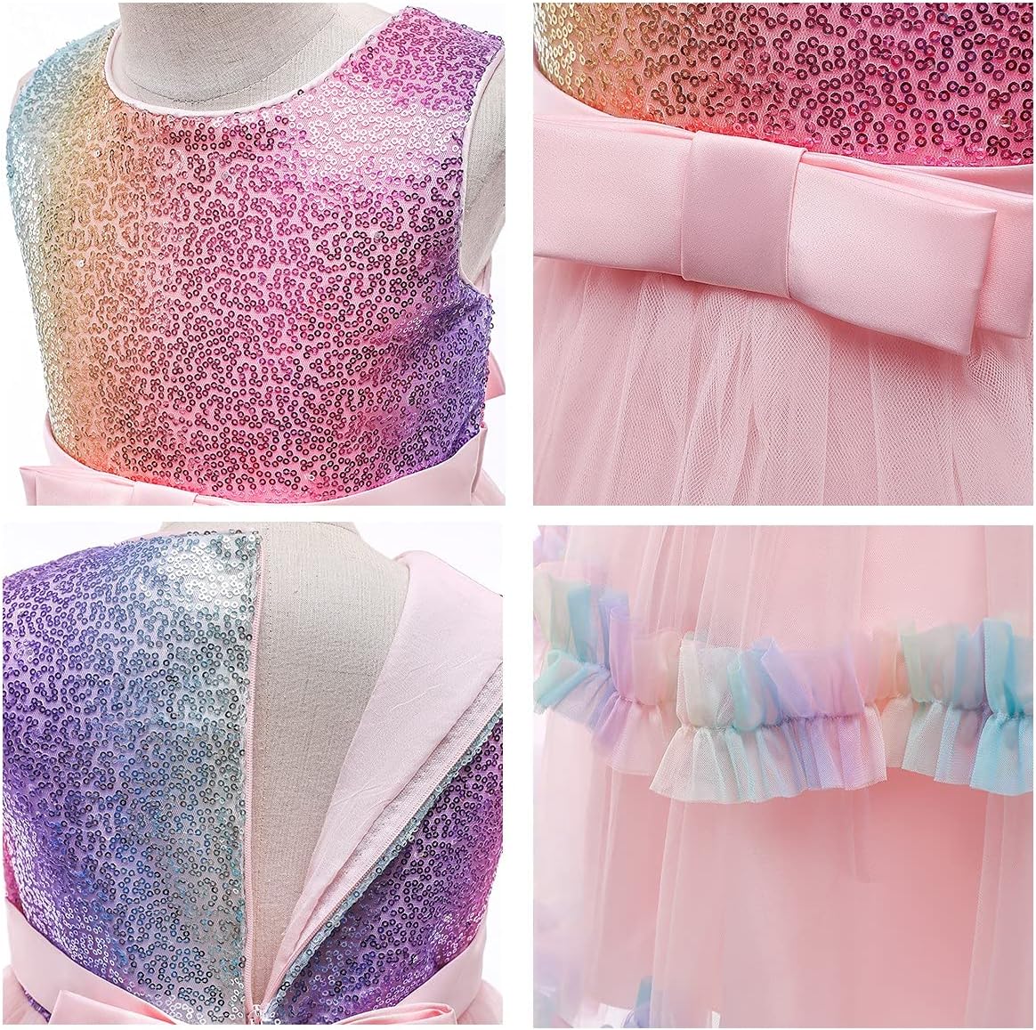 [Heywood] HIHCBF Disfraz de unicornio con lentejuelas para ni&ntilde;as,