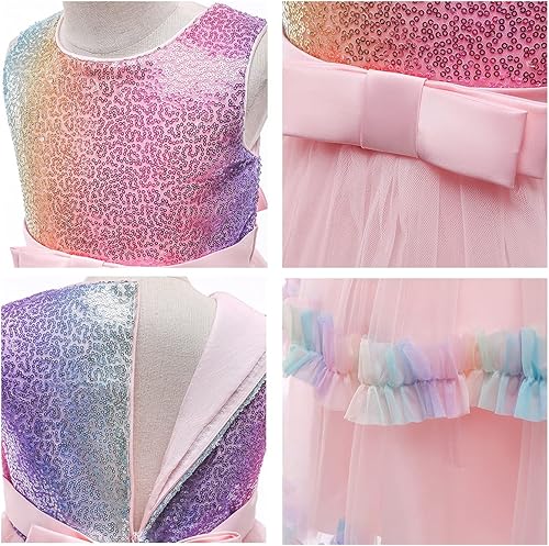 Miniatura 9 de IZKIZF - Disfraz de unicornio para niñas vestido largo de tul con diadema fiesta de cumpleaños carnaval cosplay