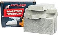 Vista 1 de Ladrillos de piedra jabonosa Rutland, ladrillos refractarios premium para chimeneas y estufas de leña, azul-gris, más de 2.700 °F, caja de 6
