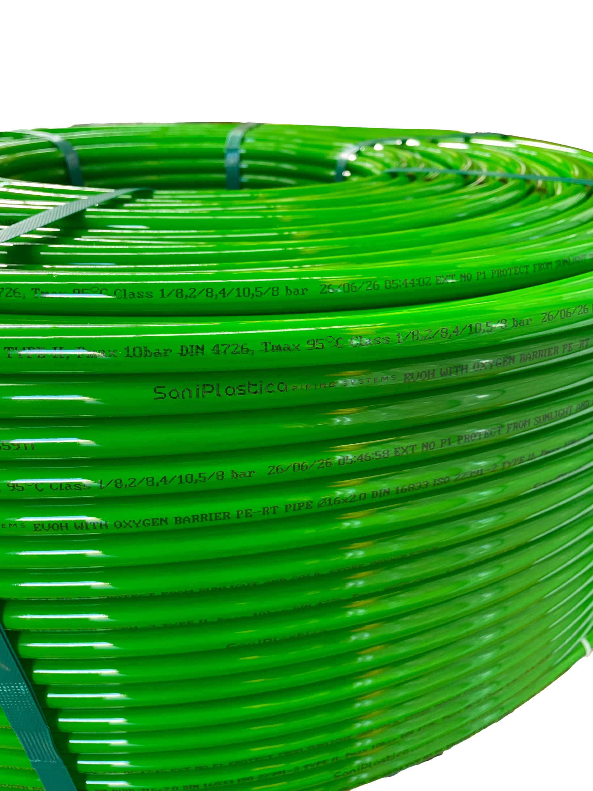 SaniPlastica Tubo PERT/EVOH 16 mm x 600 m – a 3 Strati, Flessibile e Resistente, con Barriera all’Ossigeno per Riscaldamento a Pavimento