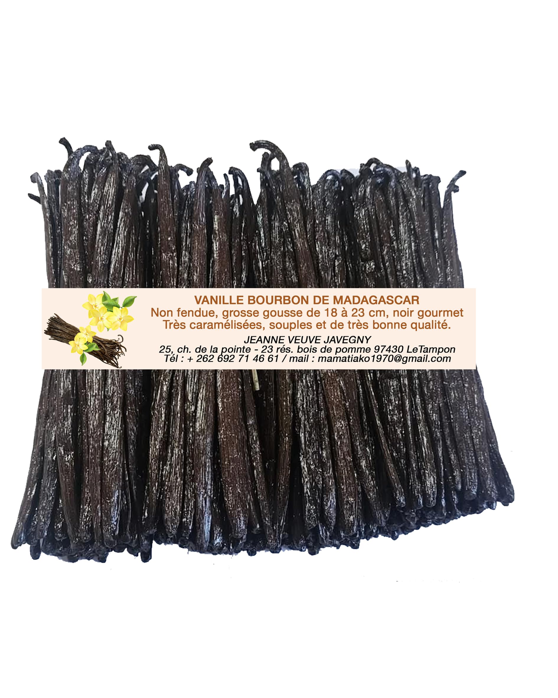 Vanille Bourbon de Madagascar, Gousses Noires Gourmet, 18 à 23 cm, Très Caramélisées, Souples et de Haute Qualité