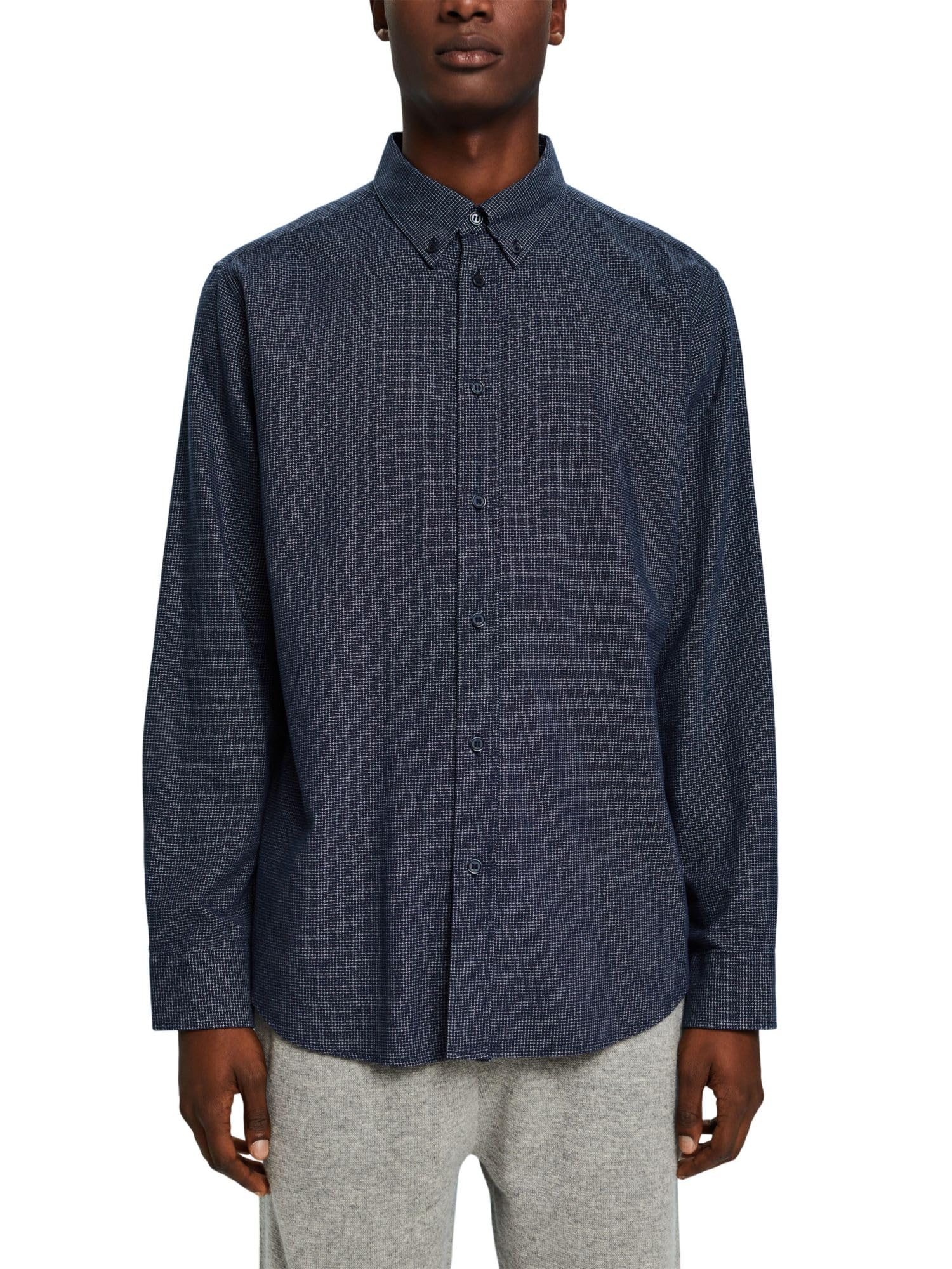 ESPRIT Men's 103EE2F312 Shirt, 400/NAVY,
