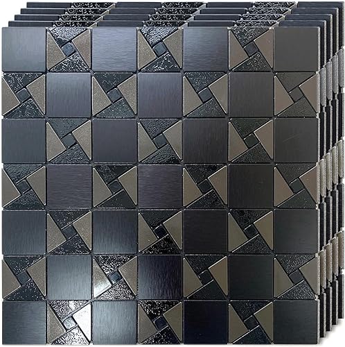 HomeyMosaic Azulejo para salpicaduras de cocina, baño, encimeras de chimenea, adhesivo de metal, decoración de molino de viento, rompecabezas de