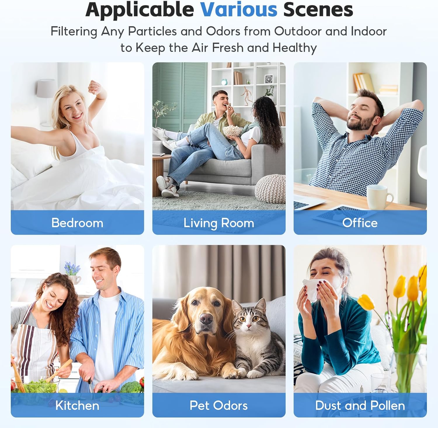 2 Pack H7129/H7128 Replacement Filter, Compatible with GoveeLife H7129/ H7128 Air Purifiers, 3-in-1 H13 True HEPA Air Filter Replacement - Image 7