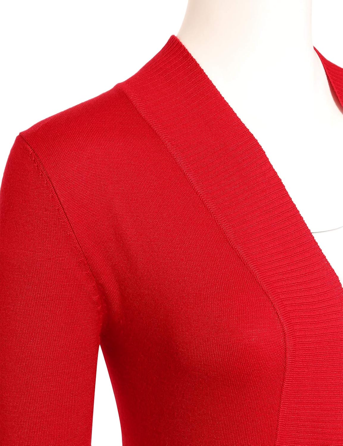Women's Long Sleeve Open Front Loose Maxi Knitted Long Cardigan Sweater with Pockets Small Red