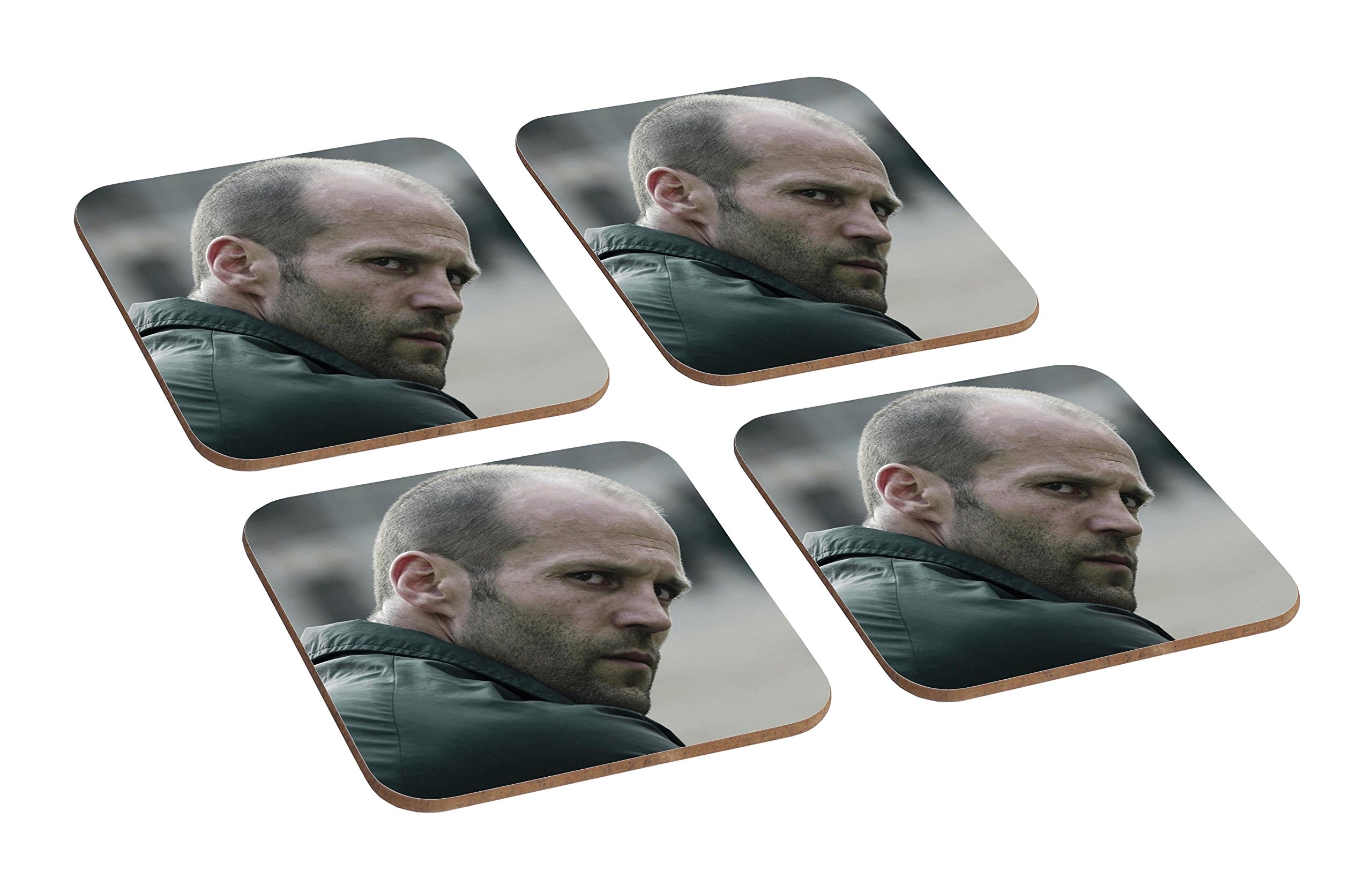 Mugmart Jason Statham 4 Piece Wooden Coaster Set