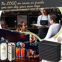 Vista 5 de Jexine Fundas negras de menú impermeables para restaurante, cafetería, bar, de piel sintética, libro de menú de 4 pliegues con esquinas en ángulo