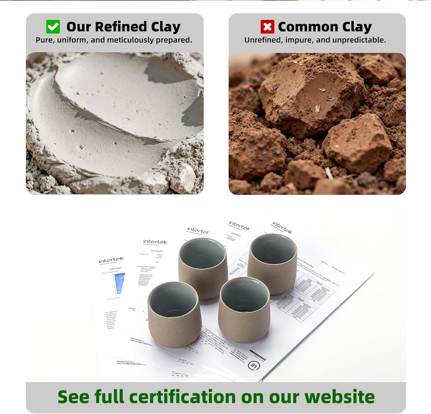 TEANAGOO Japanese Tea Cups, Chinese Tea Cup, 7.2Oz / 205 Ml, Ceramic Tea Cup for Adults, Ceramic Cups no Handles, Japanese Cups, Asian Matcha Cup, Darker Grey, 4 Pcs/Box, H4 - Image 7