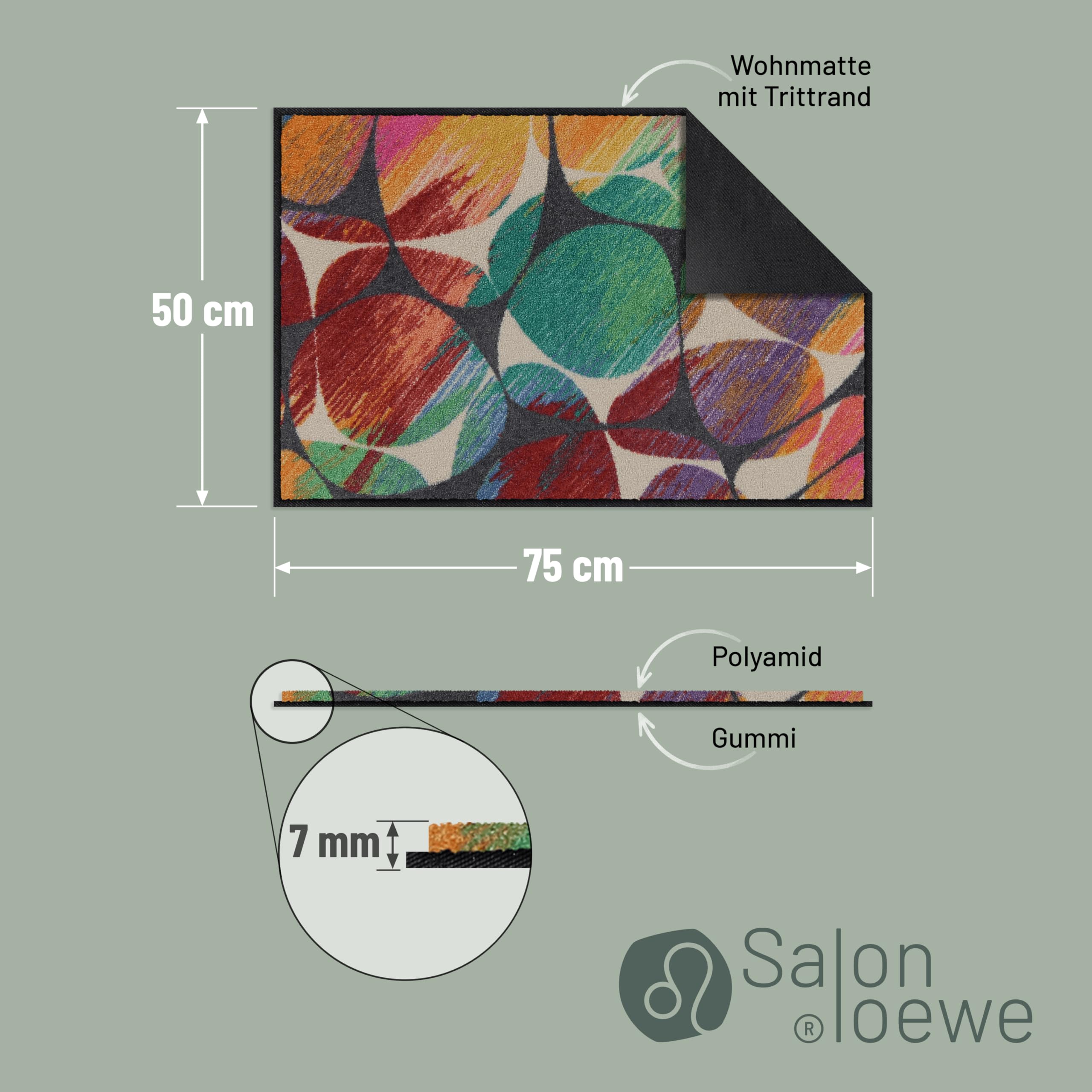Salonloewe Stone Layers Paillasson coloré 050 x 075 cm pour intérieur et extérieur