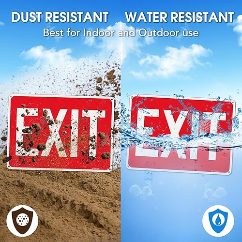 Miniatura 4 de T&R Señal de salida grande, paquete de 4, 14 x 10 pulgadas, libre de óxido, aluminio 040 reflectante, protección UV, impermeable y resistente a la