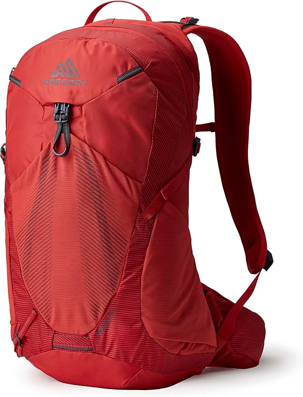 Mochila de senderismo Miko 20L, talla única, rojo zumaque | Comodidad transpirable, bolsillo independiente con cremallera y percha de hidratación SpeedClip, bolsillo frontal de malla elástica duradera