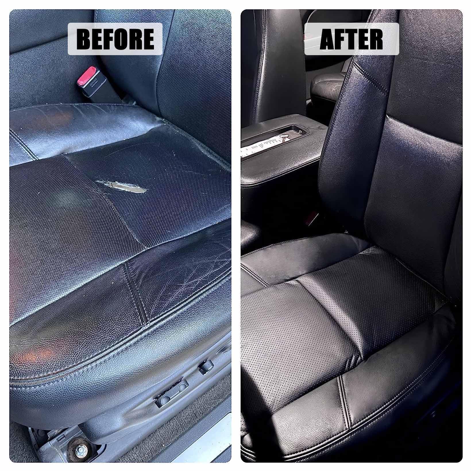 FZJDSD Leather Seat Cover - Front Bottom Replacement For Cadillac Escalade/ESV/EXT 2007-2014, Black Perforated - View #5