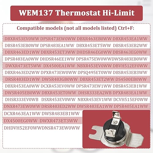 Miniatura 7 de WE4M137 Termostato Hi-Limit para secador GE