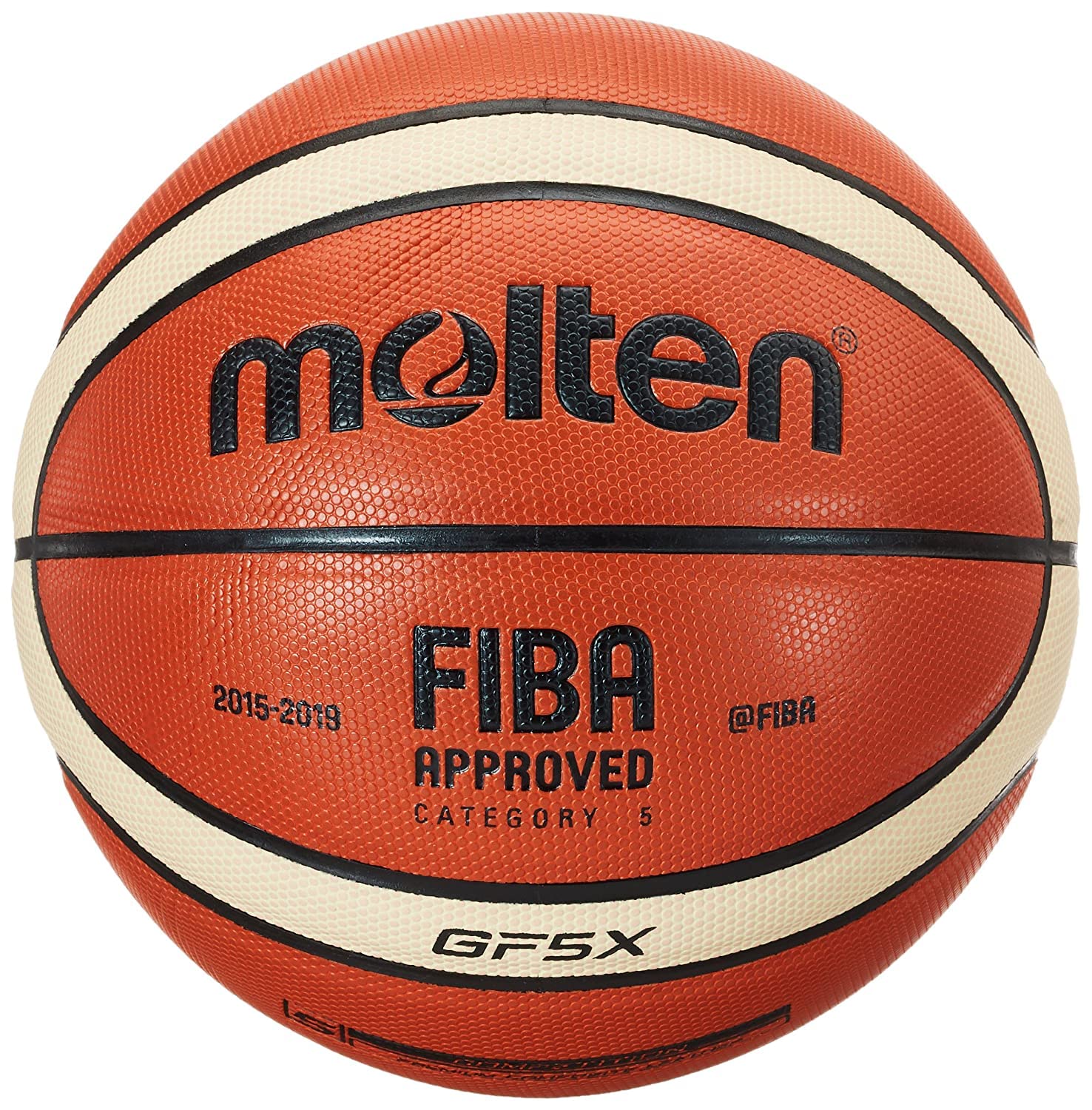 Molten - Pallone da pallacanestro, misura 5, colore: arancione