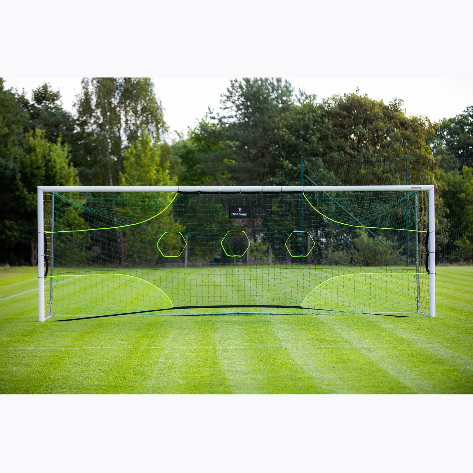 OneTeam Focus Zielnetz Fußball Torwand 732 x 244 cm Vollmaß schwarz