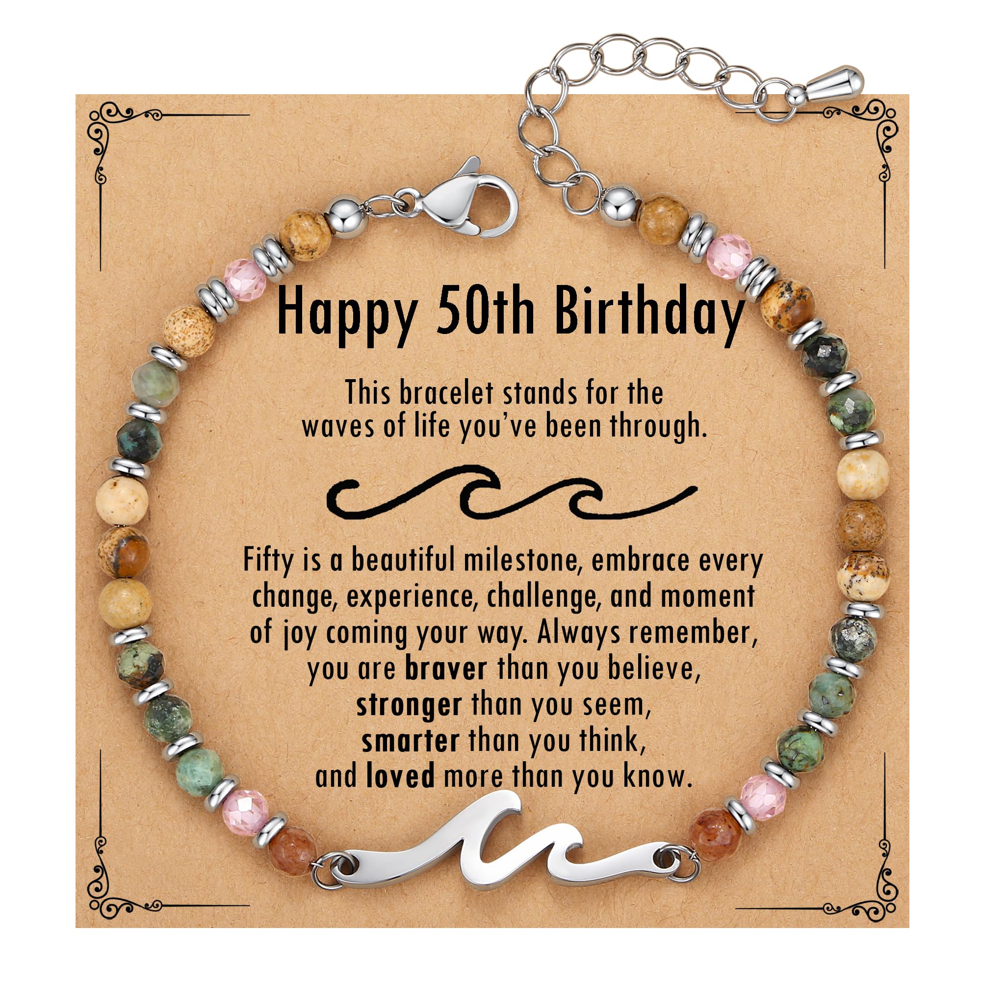 TONY &amp; SANDY Friend Gifts for Women, Unique Birthday Gifts for Women, Sister Gift from Sister, Wave Bracelet, Christmas Stocking Stuffers for Woman Female, Bestie Friendship Bracelets