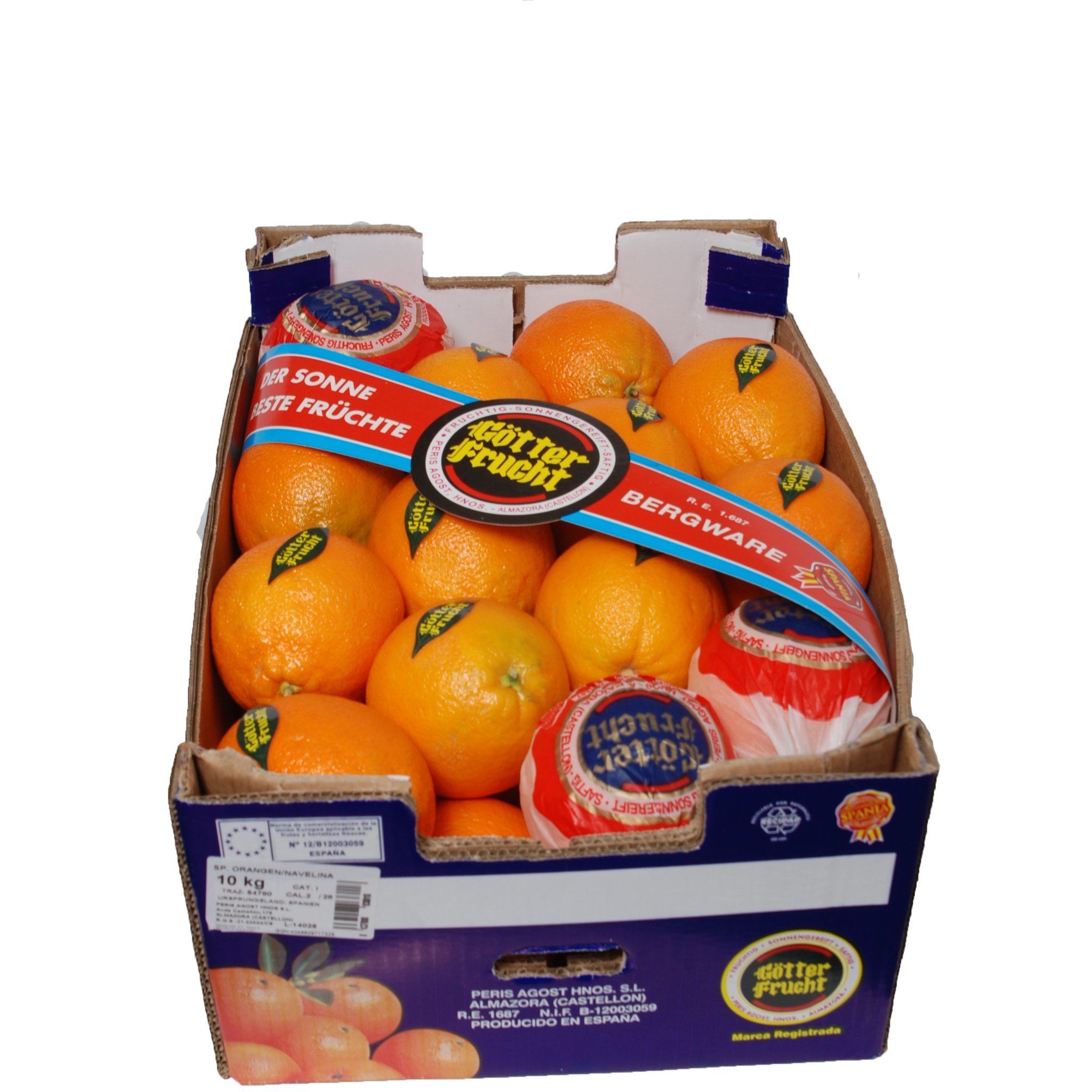 Orangen Götterfrucht Premiumqualität 10 kg Karton