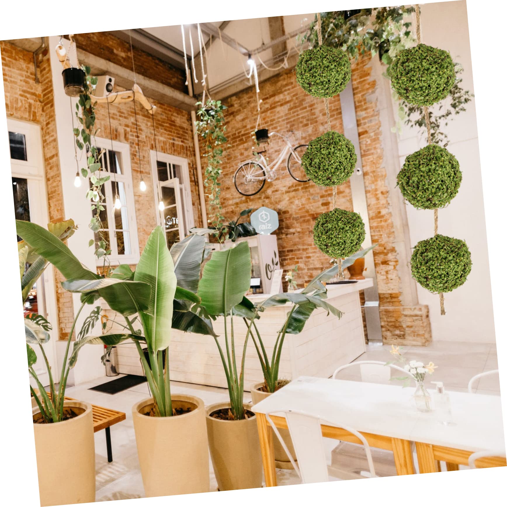 SHINEOFI 3 Piezas Bola de Musgo simulada Adorno de Bola de Planta Artificial Adorno del hogar decoración Jardin decoración jardín Bola de Plantas Artificiales Bola de Hierba Algodón Flocado