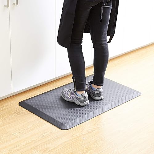 Miniatura 7 de AmazonCommercial Ergo Comfort Standing, 3/4" Rectangular Durable Antifatiga Ergo Comfort Standing, 32x20, 1 Mat, Negro, Sólido