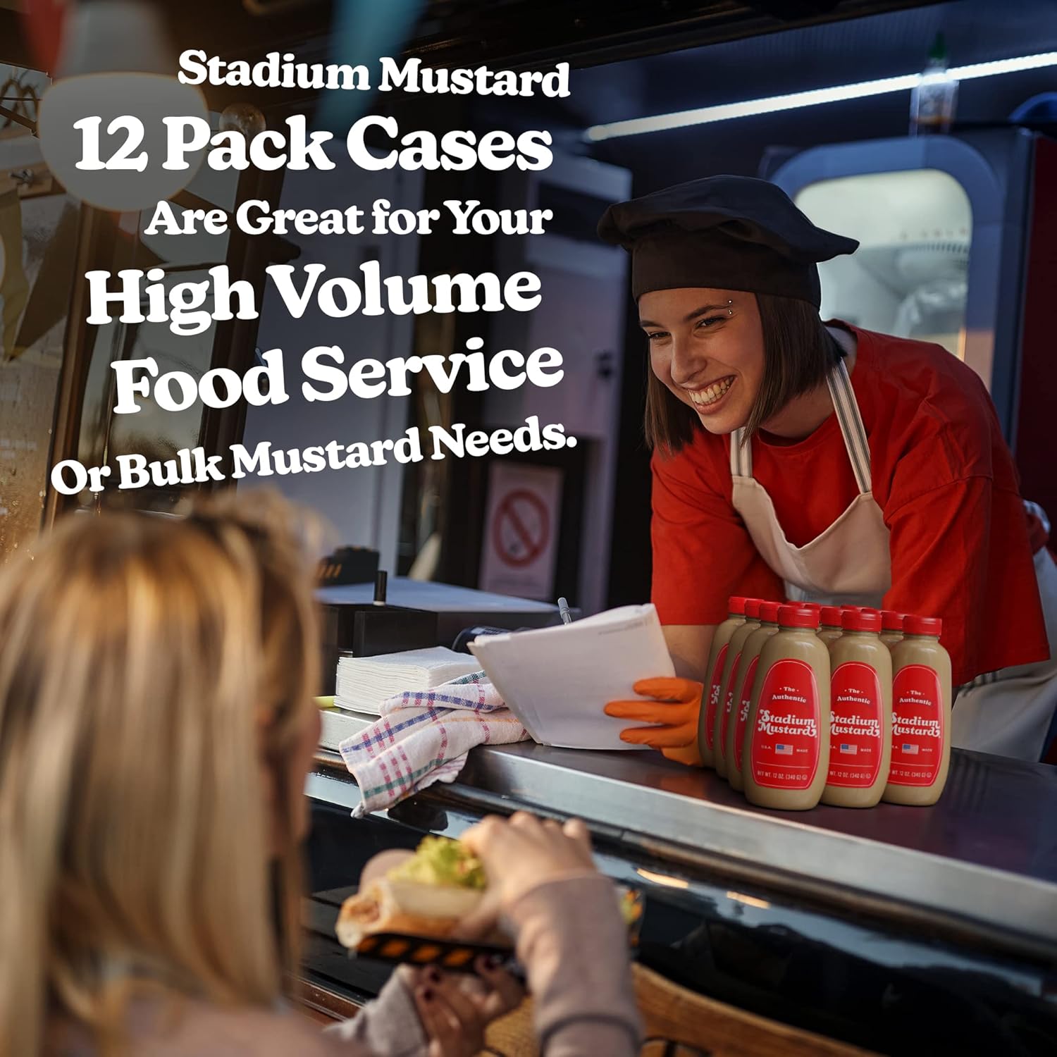 The Authentic Stadium Mustard. The Classic Condiment for Hot Dogs and Hamburgers. Gluten Free, Sugar Free, Kosher, Fat Free 12oz (Pack Of 12)