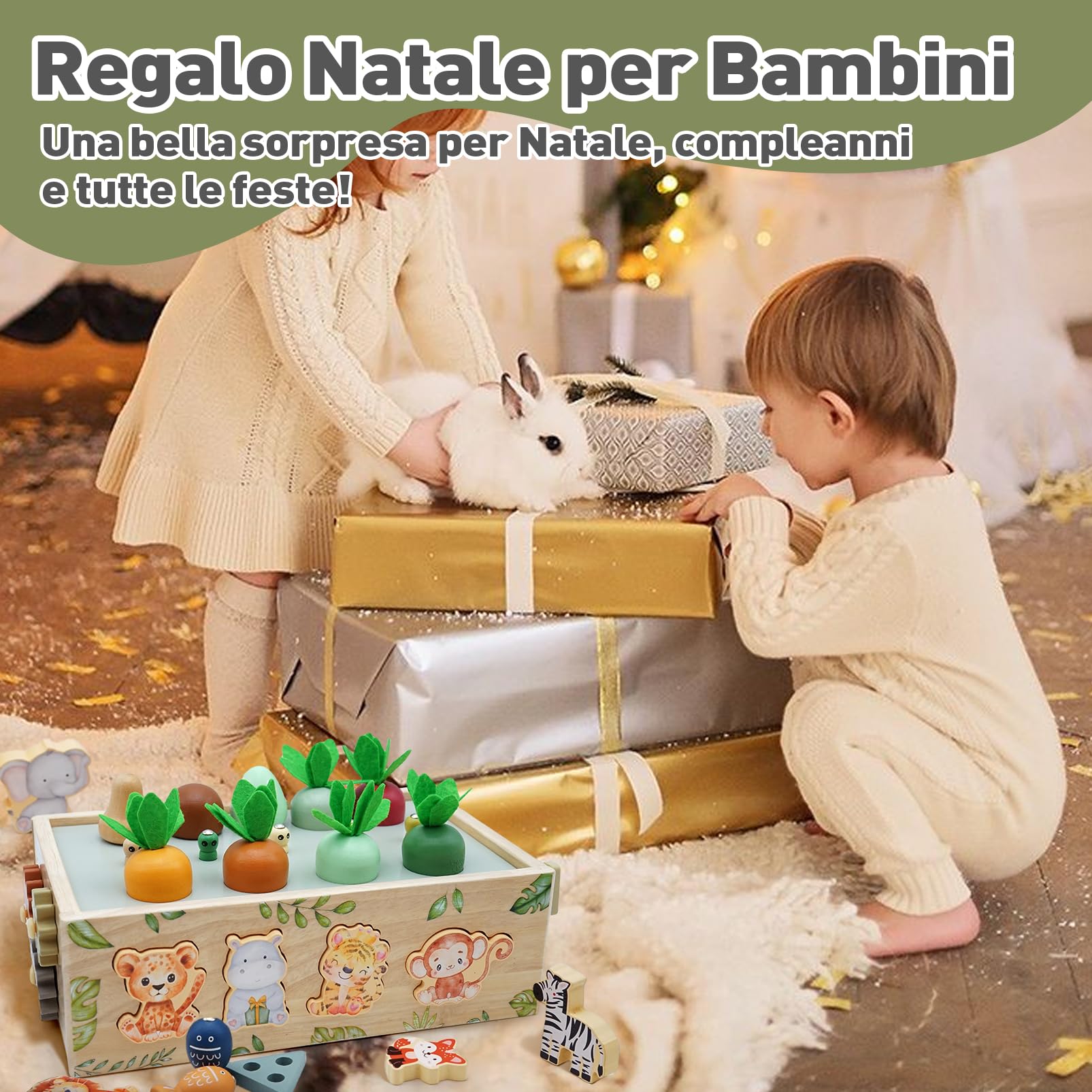 Giochi Montessori 1 2 3 Anni, 9 in 1 Giochi di Legno per Bambini 1 Anno, Giocattoli Bambini 123 Anni Montessori Maschio Femmina, Giochi Educativi 1 2 3 Anni Legno, Regalo Bambino Bambina