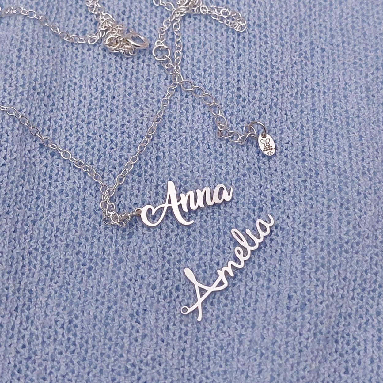 My Name Necklace Pendant, Name necklace personalized gold, Gift for Women, Custom Name necklace, Sterling Silver and Gold