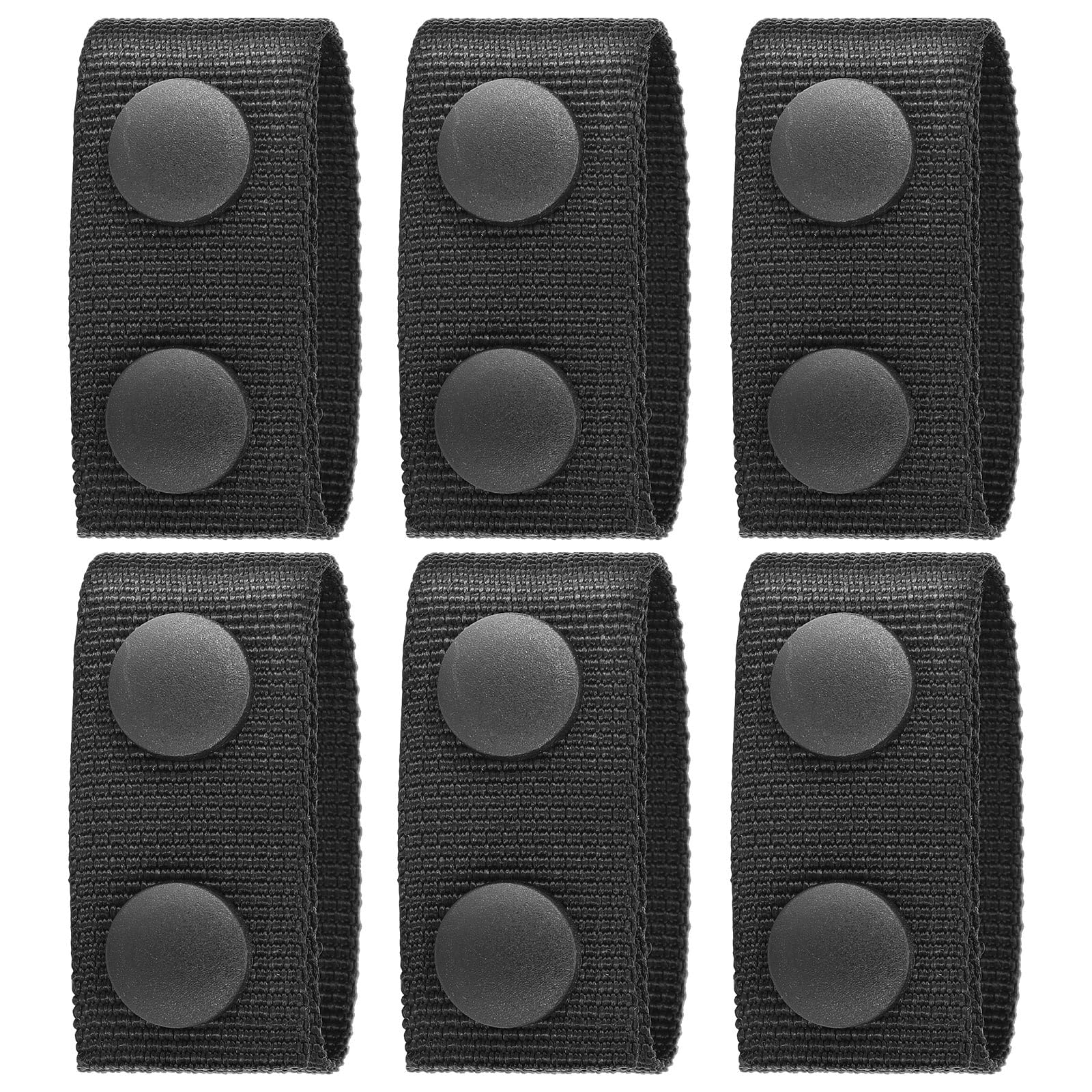 6 Pcs Tactical Nylon Duty Belt Keepers with Double Snaps, Fits 2