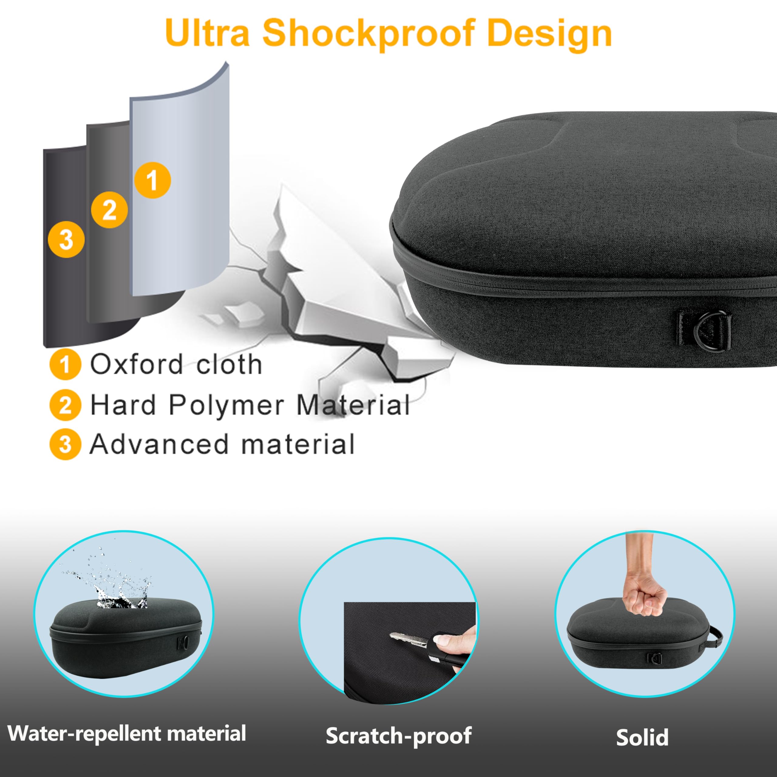 VR Headset Carrying Case, Portable Storage Bag for Meta. Quest 3/ Pico 4 Ultra, with Handheld and Shoulder Straps, Travel case for VR, Controller, Elite Strap and Accessories